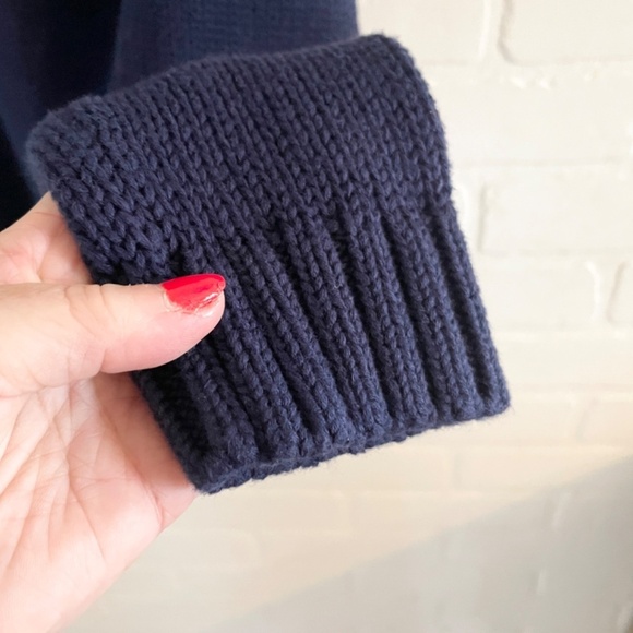 Lilly Pulitzer Toggle Knit Sweater Shawl collar Cotton Coastal Navy Blue Gold S - Picture 6 of 12